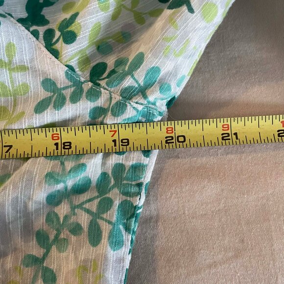 WOOLRICH Vintage blouse floral print in tones of green and white. Women size M. - Picture 4 of 9